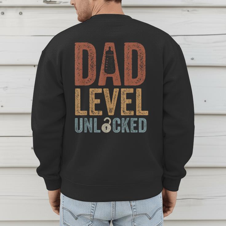 Dad Level Unlocked Father To Be New Daddy Men's Sweatshirt Back Print