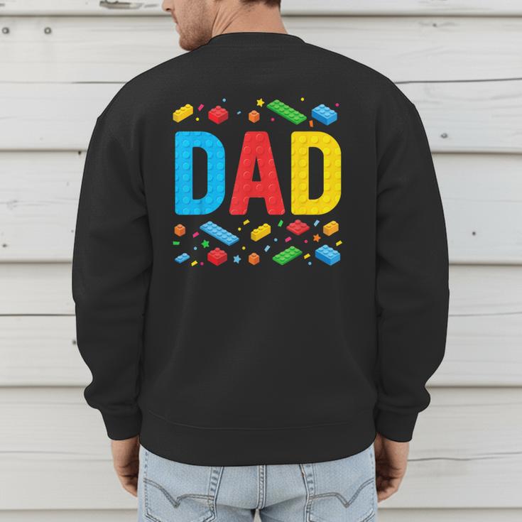Dad Master Builder Building Bricks Blocks Family Fathers Day Men's Sweatshirt Back Print