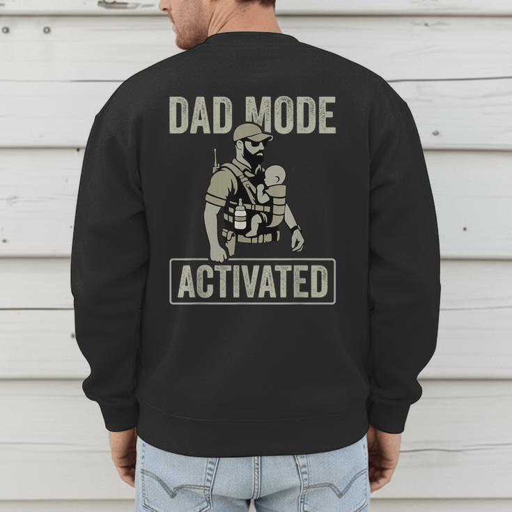 Dad Mode Activated Tactical Baby Carrier Military Father Men's Sweatshirt Back Print Dad Mode Activated Tactical Baby Carrier Military Father Men's Sweatshirt Back Print