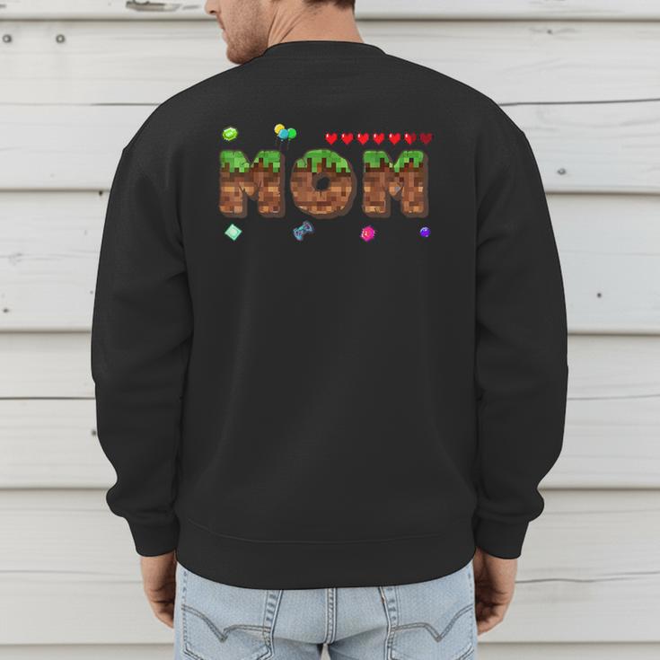 Dad And Mom Of The Birthday Boy Pixel Game Matching Family Men's Sweatshirt Back Print