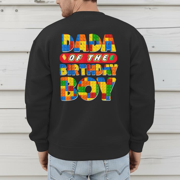 Dad And Mom Dada Birthday Boy Building Bricks Family Party Men's Sweatshirt Back Print