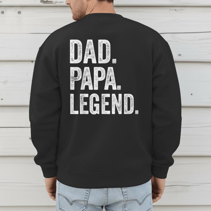 Dad Papa Legend Vintage Distressed Bold Papa Graphic Men's Sweatshirt Back Print