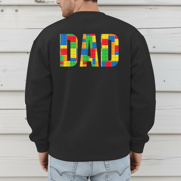 Dad Parent Brick Master Builder Building Blocks Set FamilyMen's Sweatshirt Back Print