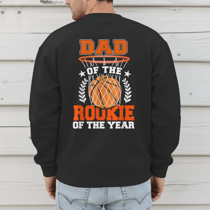 Dad Of Rookie 1st Basketball Bday Theme Matching Men's Sweatshirt Back Print
