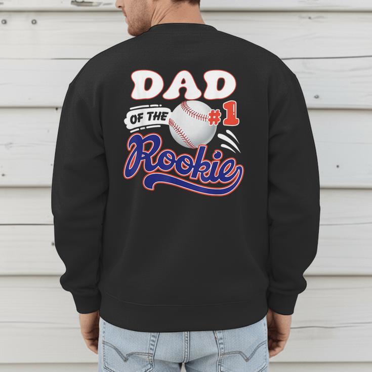 Dad Rookie Of Year 1st Birthday Baseball Theme Matching Men's Sweatshirt Back Print Dad Rookie Of Year 1st Birthday Baseball Theme Matching Men's Sweatshirt Back Print