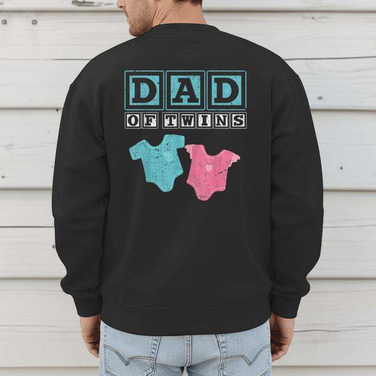 Dad Of Twins Family Daddy Fathers Day Future Parents Men's Sweatshirt Back Print
