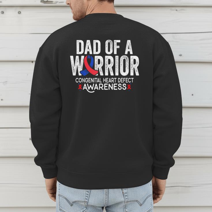 Dad Of a Warrior CHD Congenital Heart Defect Awareness CHD Men's Sweatshirt Back Print