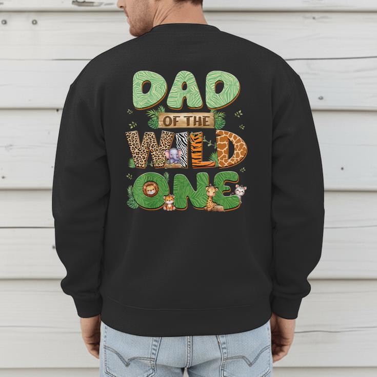 Dad Of The Wild One Birthday Family Matching Party Decor Men's Sweatshirt Back Print Dad Of The Wild One Birthday Family Matching Party Decor Men's Sweatshirt Back Print