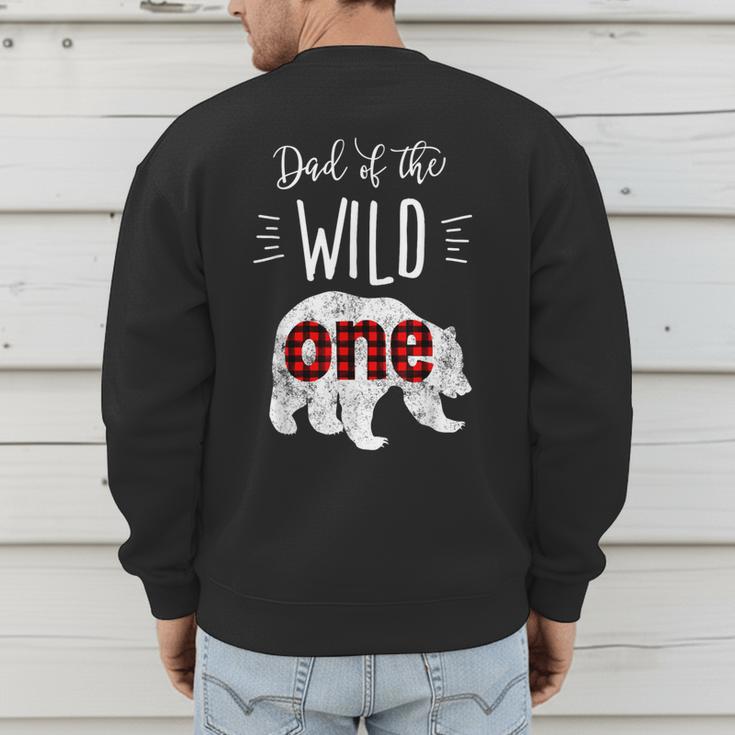Dad Of The Wild One Shirt Bear Lumberjack 1st Birthday Tee Men's Sweatshirt Back Print