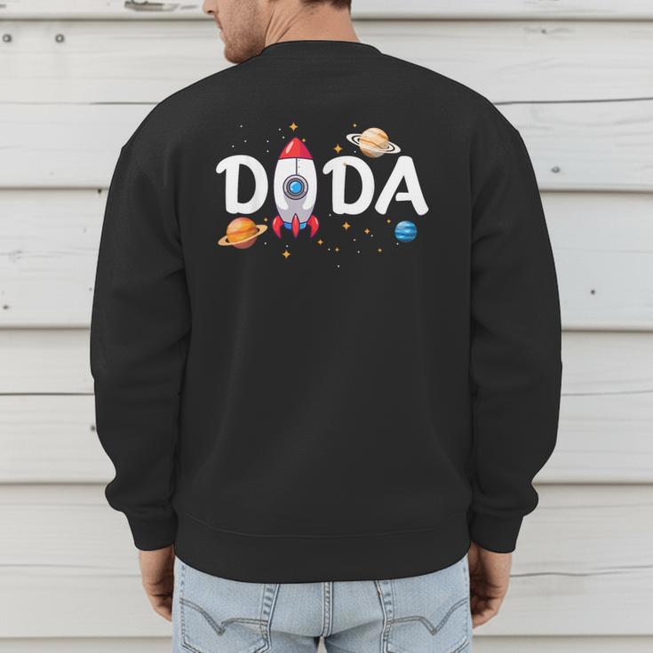 Dada Of The Birthday Boy Space Astronaut 1st Birthday Family Men's Sweatshirt Back Print