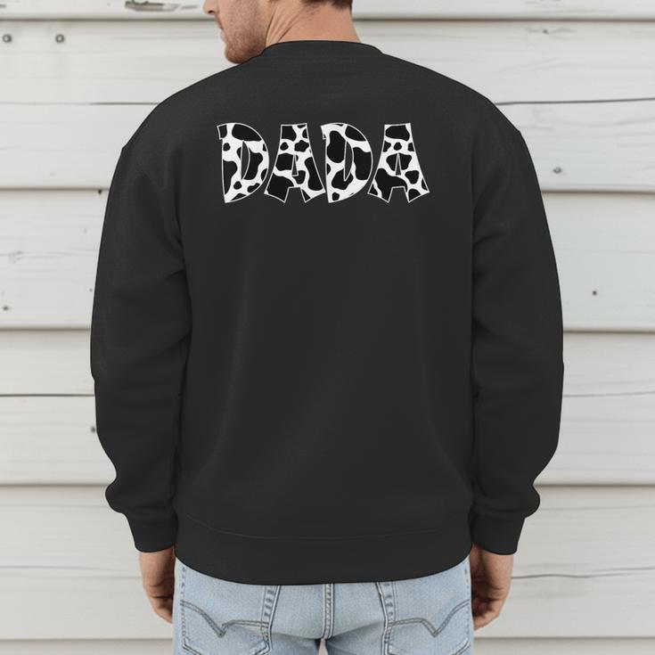 Dada Cow Print Cow Pattern Cow Dad Father's Day Daddy Cow Men's Sweatshirt Back Print