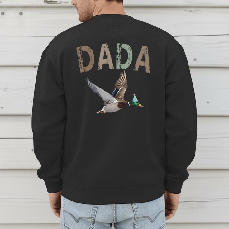 Dada Duck Hunting One Lucky Duck 1st Birthday Family Party Men's Sweatshirt Back Print