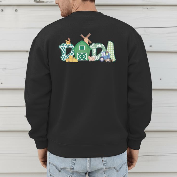 Dada Farm Animal Birthday Family Matching Party Dad Father Men's Sweatshirt Back Print