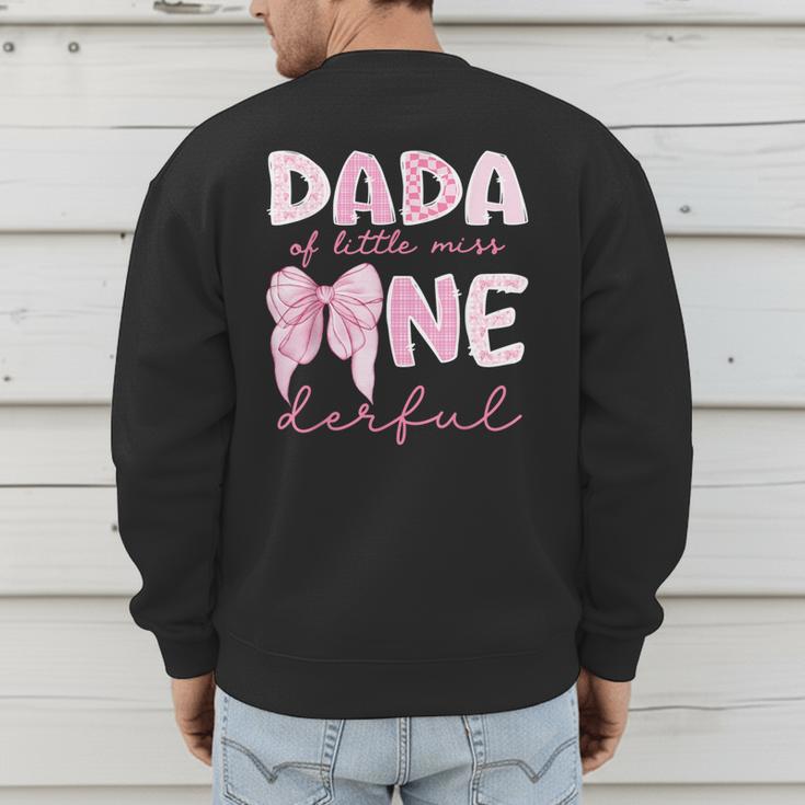 Dada Of Little Miss Onederful First Birthday Girl Bow Men's Sweatshirt Back Print