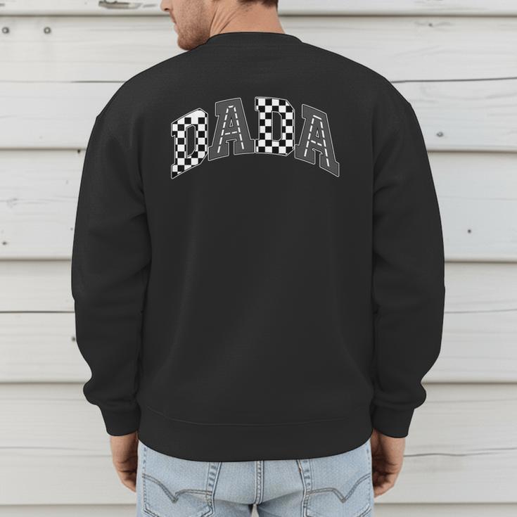 Dada Racing Race Car Checkered Family Birthday Matching Men's Sweatshirt Back Print Dada Racing Race Car Checkered Family Birthday Matching Men's Sweatshirt Back Print