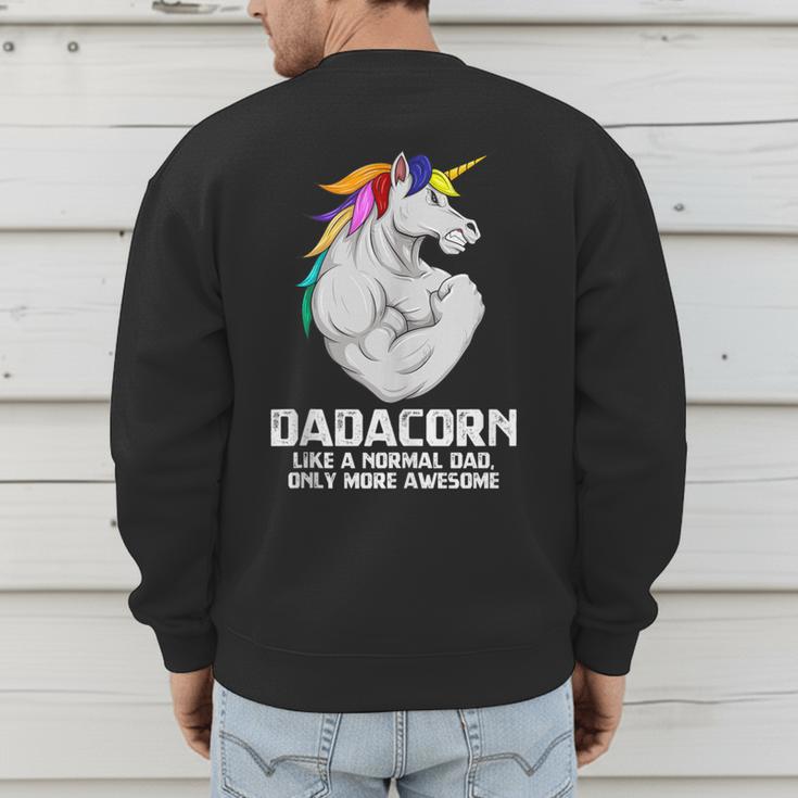 Dadacorn Muscle Dad Unicorn Fathers Day Men's Sweatshirt Back Print Dadacorn Muscle Dad Unicorn Fathers Day Men's Sweatshirt Back Print