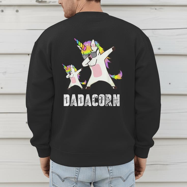 Dadacorn Shirt Unicorn Dad And Baby Best Father Men's Sweatshirt Back Print