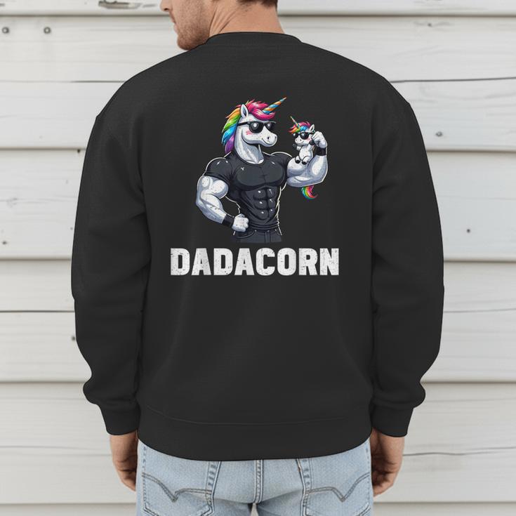 Dadacorn Unicorn Dad Papa Father's Day Daughter Men's Sweatshirt Back Print Dadacorn Unicorn Dad Papa Father's Day Daughter Men's Sweatshirt Back Print