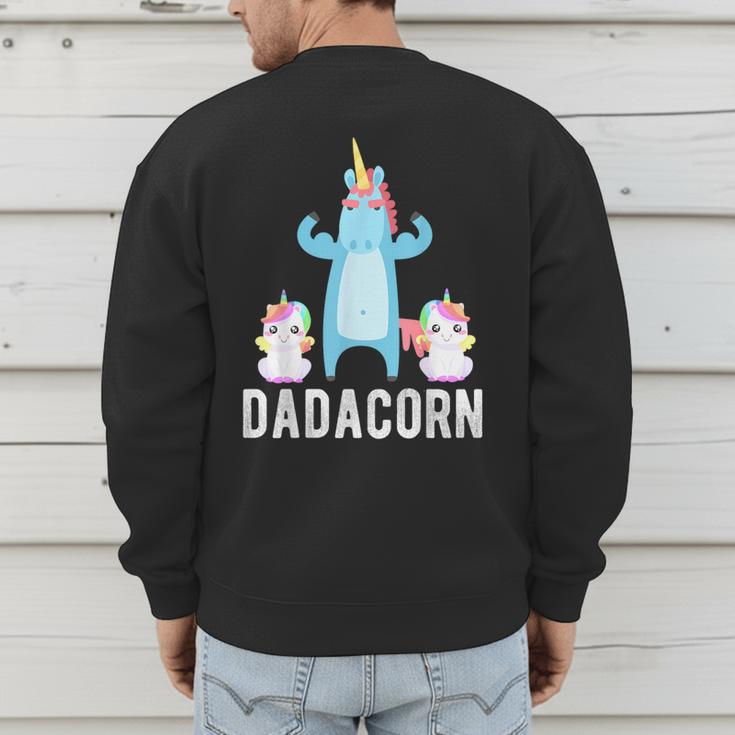 Dadacorn Unicorn Lover Tee For Papa Dad And Kid Men's Sweatshirt Back Print