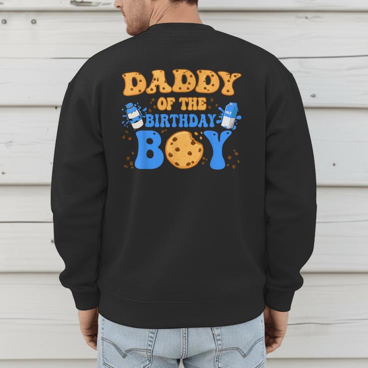 Daddy Of The Birthday Boy Milk And Cookies Lover Men's Sweatshirt Back Print