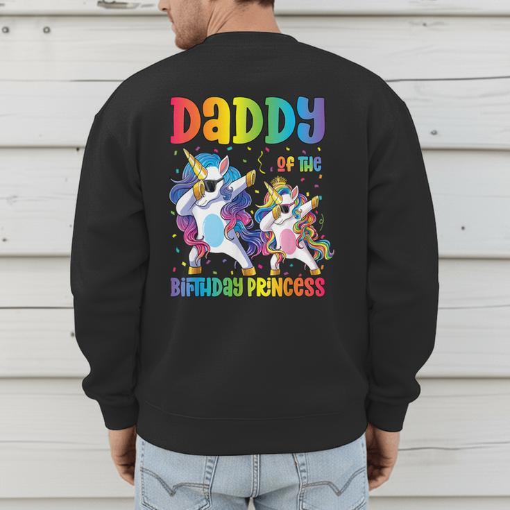 Daddy Of The Birthday Girl Dabbing Princess Unicorn Dad Men's Sweatshirt Back Print