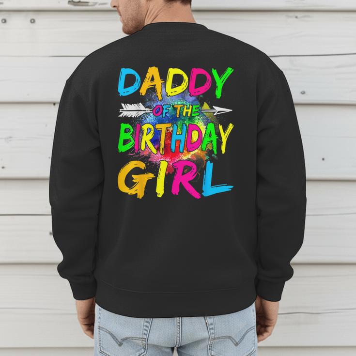 Daddy Of The Birthday Girl Retro 80's Party Men's Sweatshirt Back Print
