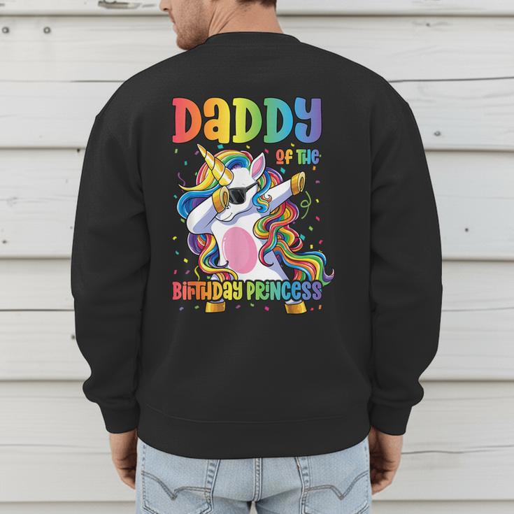 Daddy Of The Birthday Princess Girl Dabbing Unicorn Dad Men's Sweatshirt Back Print Daddy Of The Birthday Princess Girl Dabbing Unicorn Dad Men's Sweatshirt Back Print