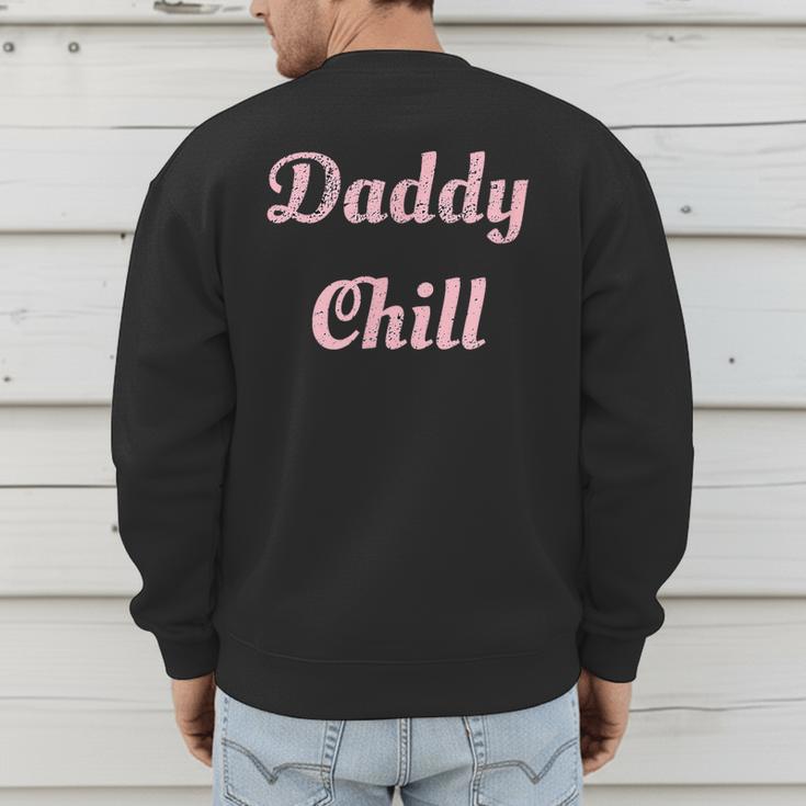 Daddy Chill Pink Distressed Men's Sweatshirt Back Print