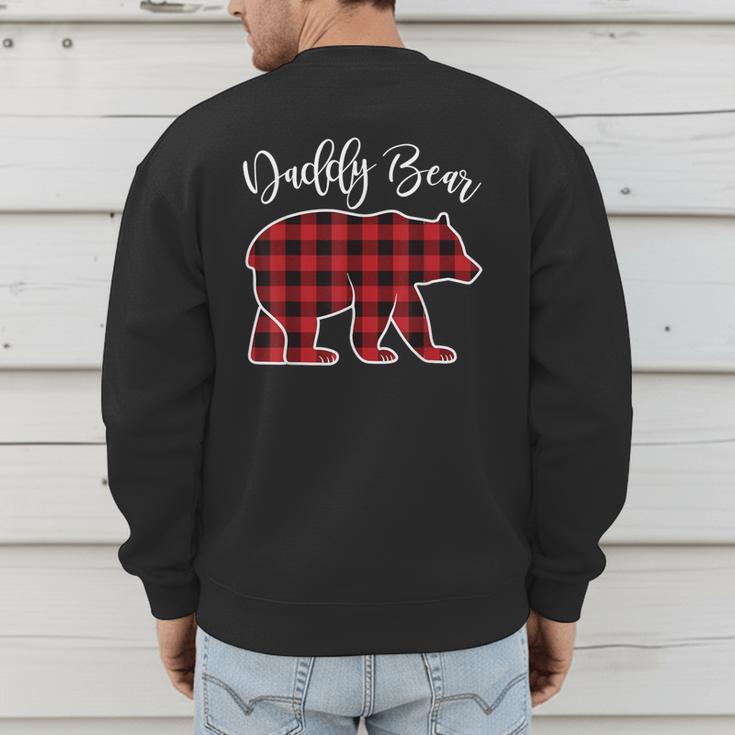 Daddy Dad Bear Pajama Red Buffalo Xmas Family Christmas Men's Sweatshirt Back Print