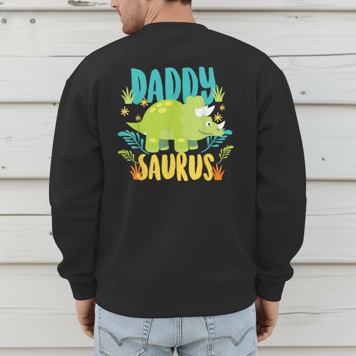Daddy Dad Saurus Rex Dinosaur Dino For Father Men's Sweatshirt Back Print