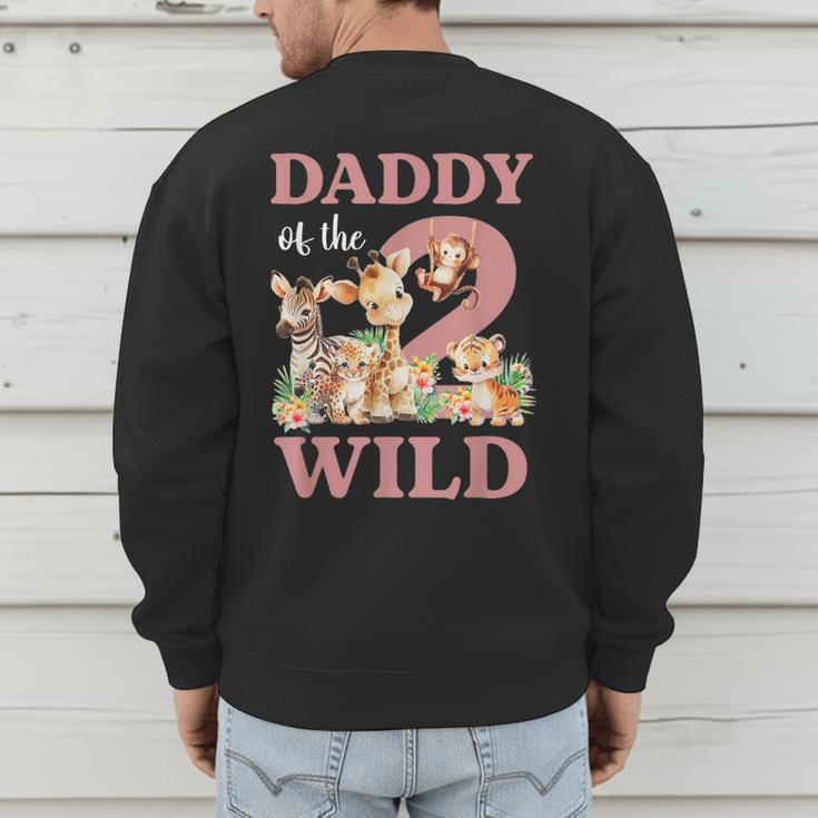 Daddy Of The Two Wild Zoo 2nd Birthday Safari Jungle Animal Men's Sweatshirt Back Print