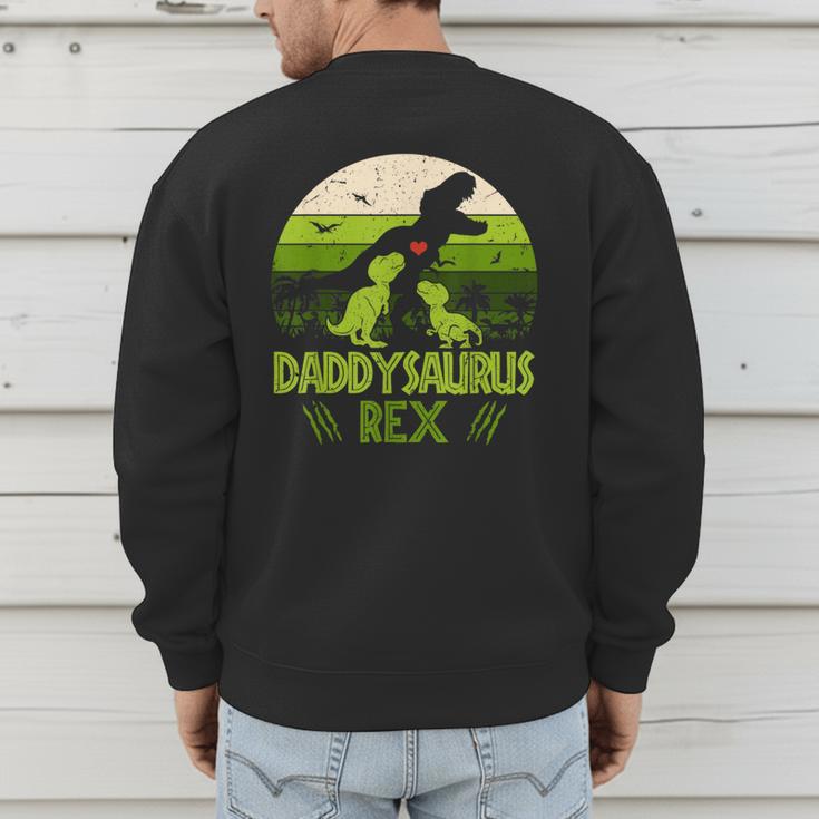 Daddysaurus Rex 2 Kids Sunset Tshirt For Fathers Day Men's Sweatshirt Back Print