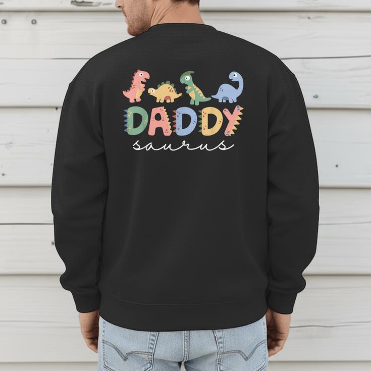 DaddysaurusRex Dinosaur Dad Daddy Saurus Family Men's Sweatshirt Back Print
