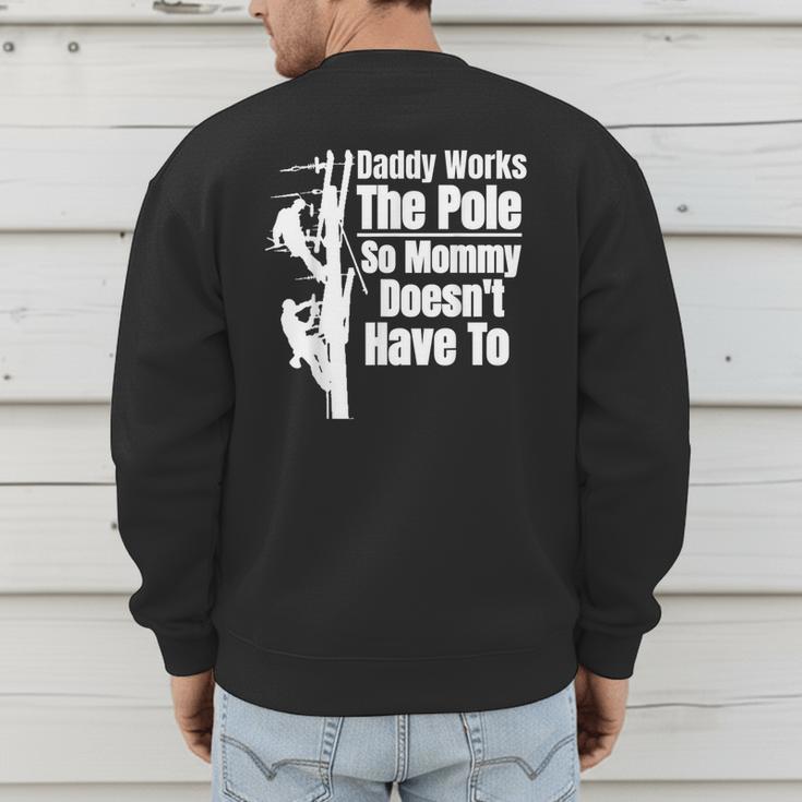 Dads Electrical Lineman Gear Husband & Lineman Wife Men's Sweatshirt Back Print