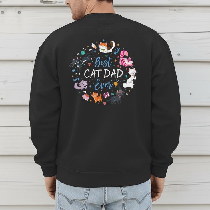 Disney Pet Parent Father’s Day Disney Cats Best Cat Dad Ever Men's Sweatshirt Back Print