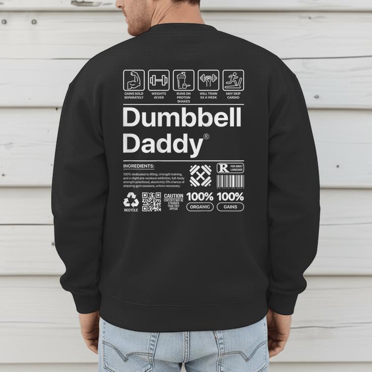 Dumbbell Daddy And Dad Gym Workout Father Men's Sweatshirt Back Print