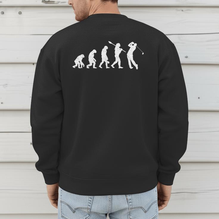 Evolution Of Golfer Dad Grandpa Golfing Lover Golf Player Men's Sweatshirt Back Print