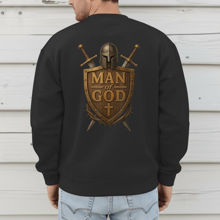 Faithful Warrior Man Of God Christian Men Knight Armor Dad Men's Sweatshirt Back Print Faithful Warrior Man Of God Christian Men Knight Armor Dad Men's Sweatshirt Back Print