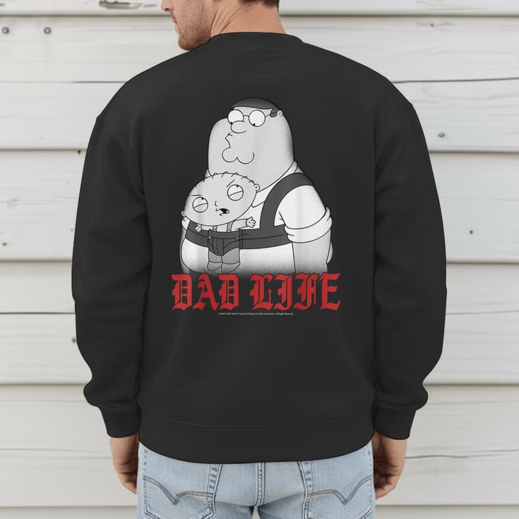 Family Guy Peter Stewie Dad Life Distressed Big Chest Logo Men's Sweatshirt Back Print