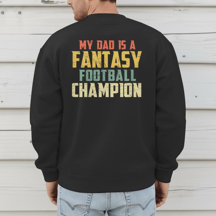Fantasy Football Dad Champion Vintage Draft Party Men's Sweatshirt Back Print