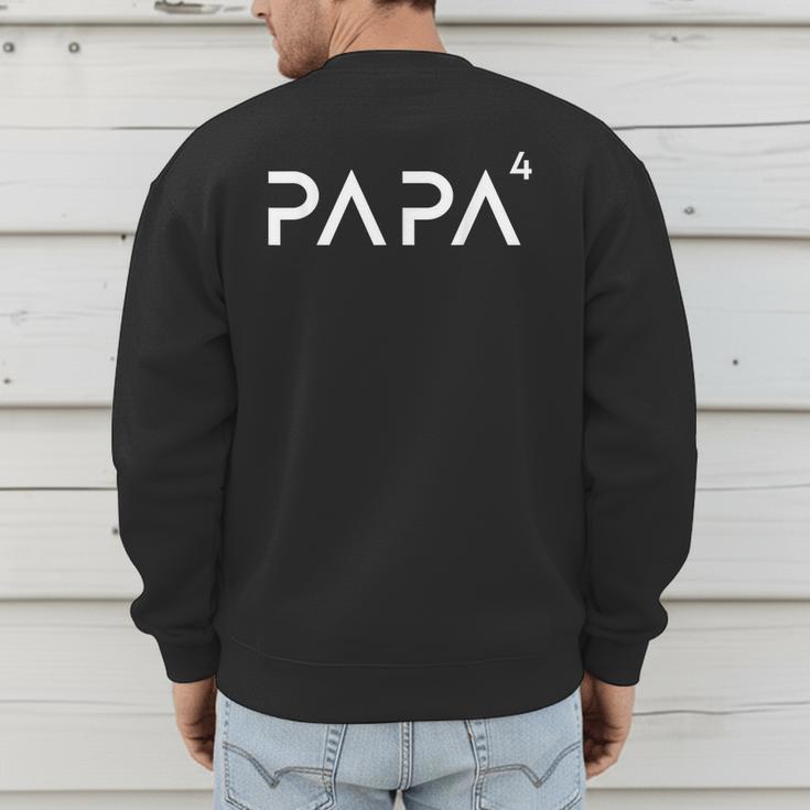 Father Of 4 Kids Dad Squared Dad To The Fourth Power Men's Sweatshirt Back Print