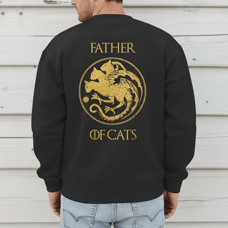 Father Of Cats Shirt Cat Dad Cat Daddy Men's Sweatshirt Back Print