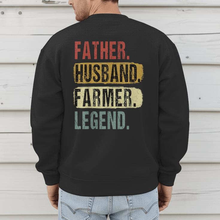 Father Husband Farmer Legend Vintage Dad Father's Day Men's Sweatshirt Back Print