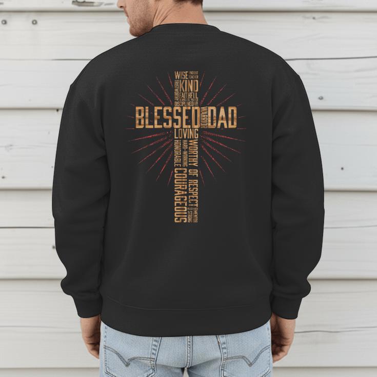 Father's Day Dad Husband Blessed Dad Christian Men's Sweatshirt Back Print