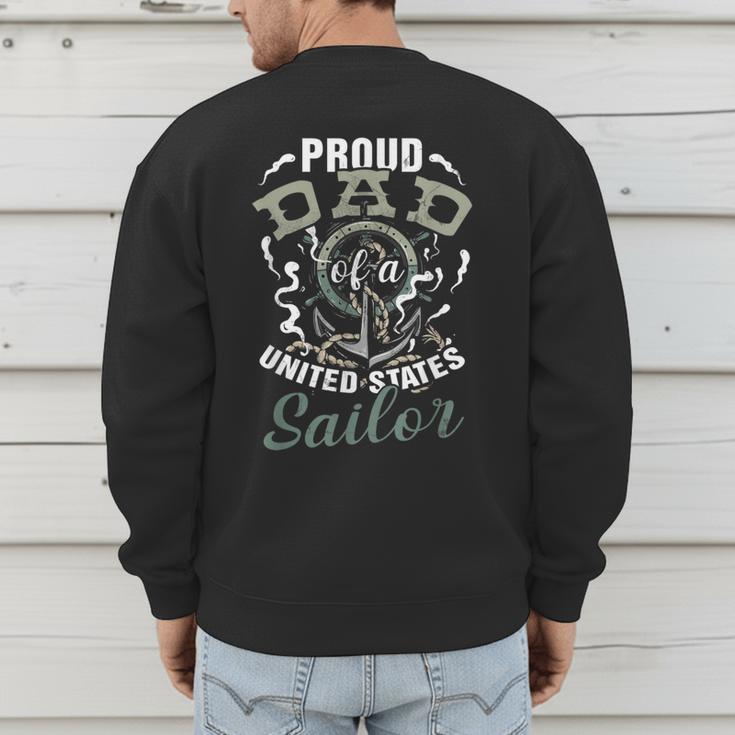 Fathers Day Proud Dad Of A United States Anchor Sailor Men's Sweatshirt Back Print
