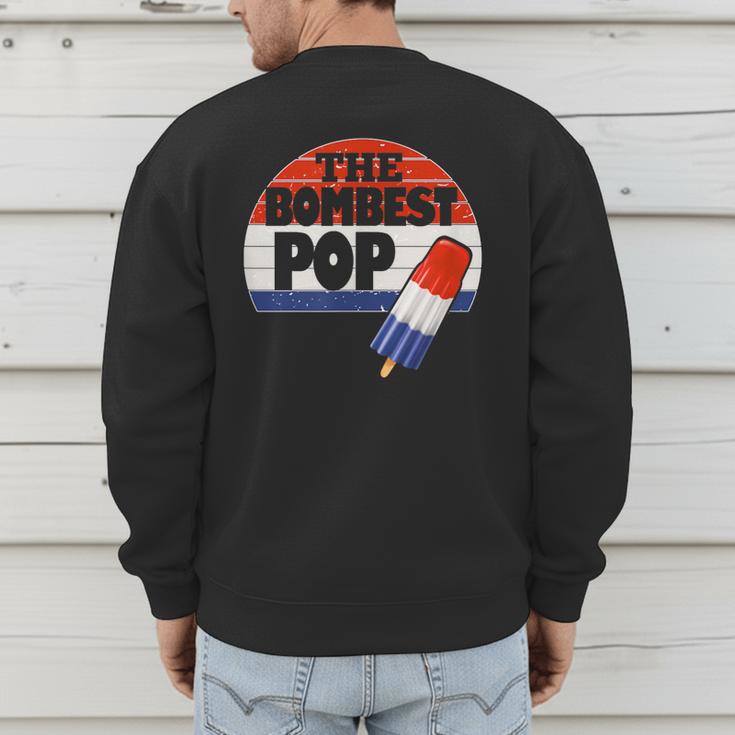 Fathers Day Shirt Cool Dad Bombest Pop Retro 80s Dad Men's Sweatshirt Back Print