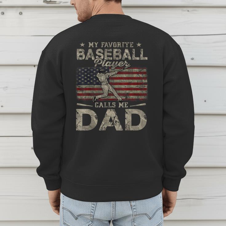My Favorite Baseball Player Calls Me Dad Father's Day Men's Sweatshirt Back Print My Favorite Baseball Player Calls Me Dad Father's Day Men's Sweatshirt Back Print