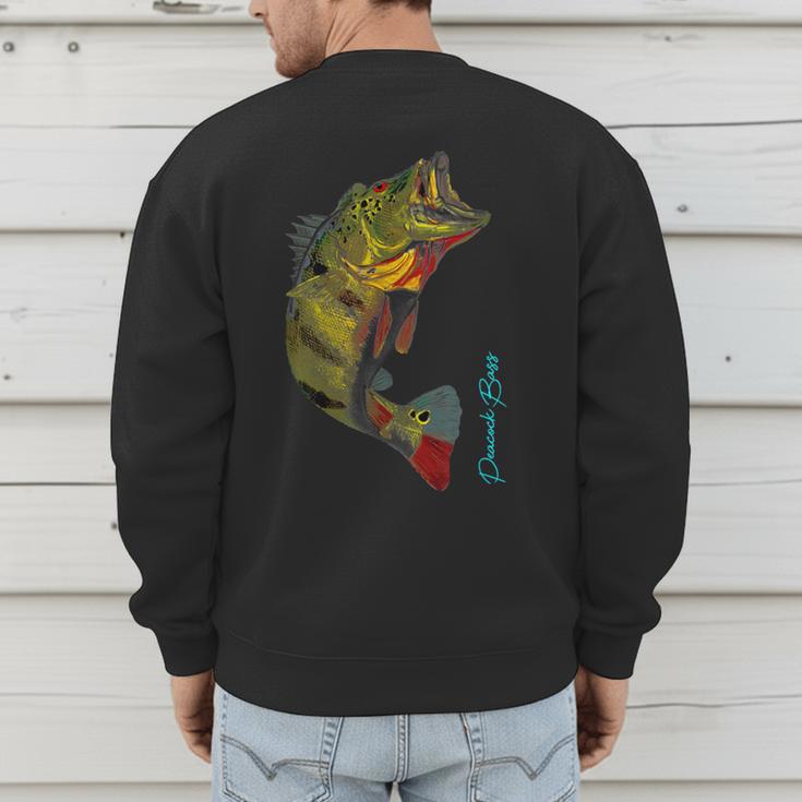 Fishing Shirts PEACOCK BASS Fishing Art Shirt For Dad Men's Sweatshirt Back Print