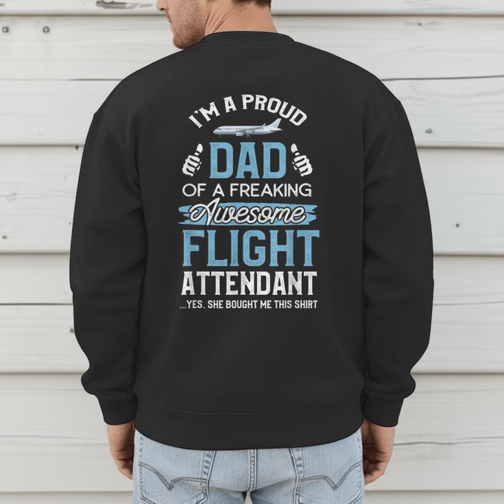 Flight Attendant Shirt For Dad Father Flight Attendant Men's Sweatshirt Back Print