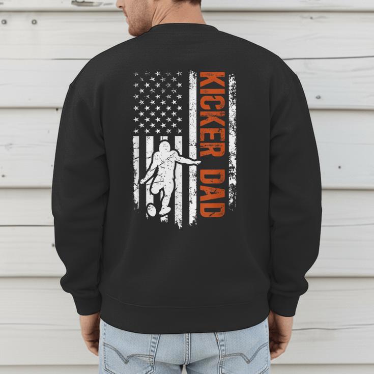 Football Kicker Dad Of A Football Kicker Father US Flag Men's Sweatshirt Back Print